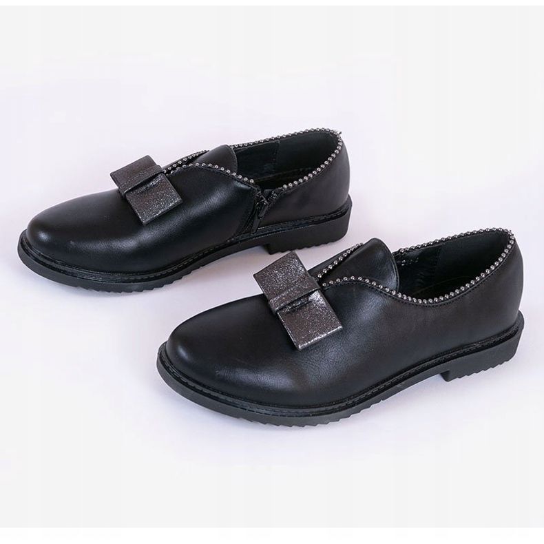 BM Chaussures à enfiler noires avec un nœud 239-2 2