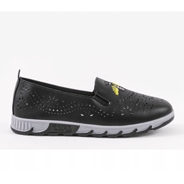 Baskets noires ajourées avec une empreinte de JH81172-3 le noir 1