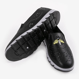 Baskets noires ajourées avec une empreinte de JH81172-3 le noir 2