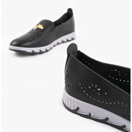Baskets noires ajourées avec une empreinte de JH81172-3 le noir 4