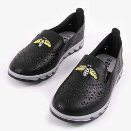 Baskets noires ajourées avec une empreinte de JH81172-3 le noir 5
