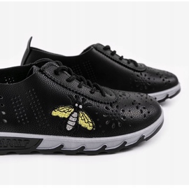 Baskets noires ajourées avec une empreinte de JH81171-3 le noir 3