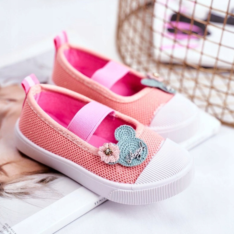 Le Scarpe Baskets enfant à Velcro Saumon Estienne multicolore rose 2