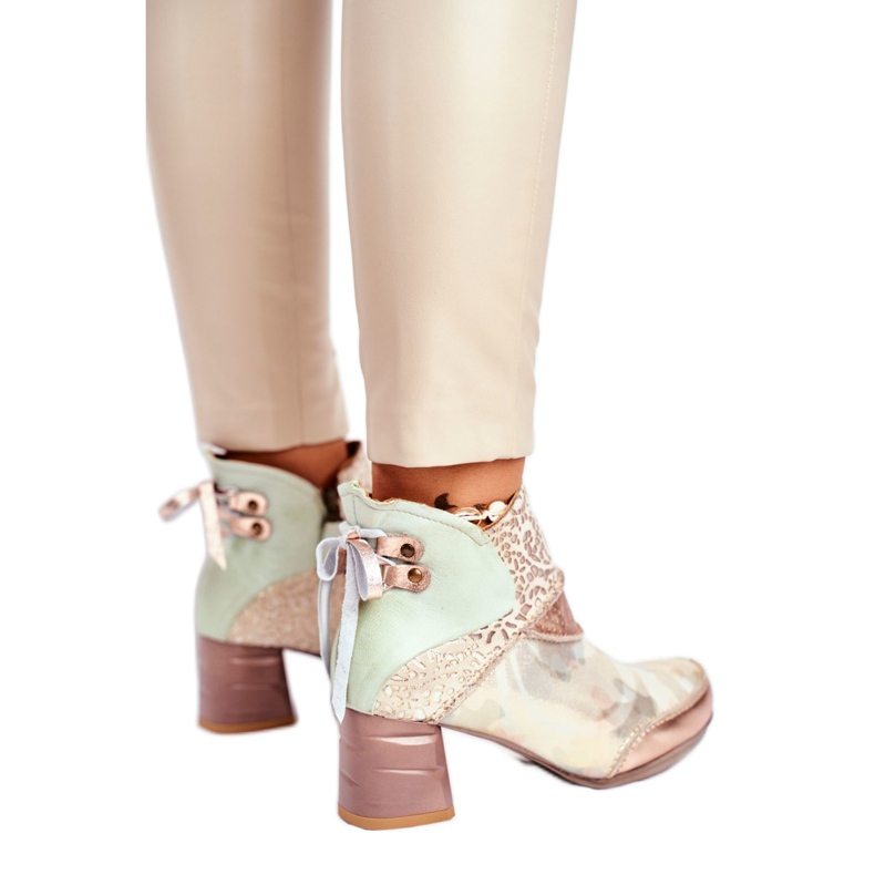 Bottines Femme Talon Haut Maciejka Beige 03410-04 vert doré 1