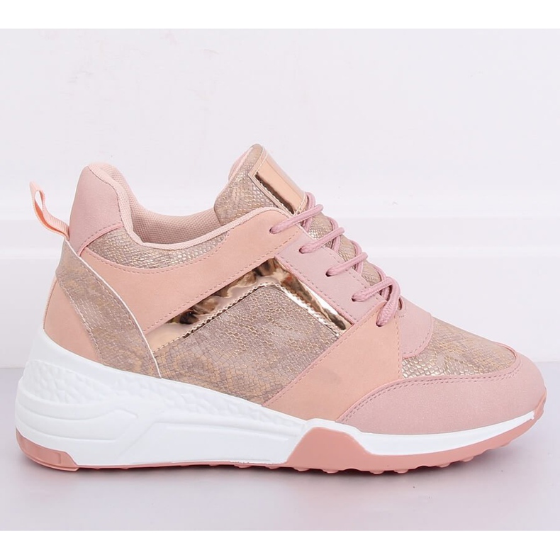Baskets compensées roses YL-33 Champagne 1 Baskets compensées roses YL-33 Champagne 1