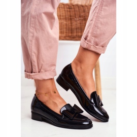Vinceza Mocassins Femme Noeud Laqué Noir Trixi 1