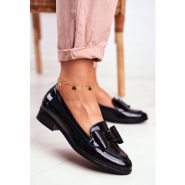 Vinceza Mocassins Femme Noeud Laqué Noir Trixi 2