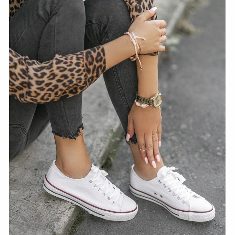 Baskets blanches classiques pour femmes TH68-1 1