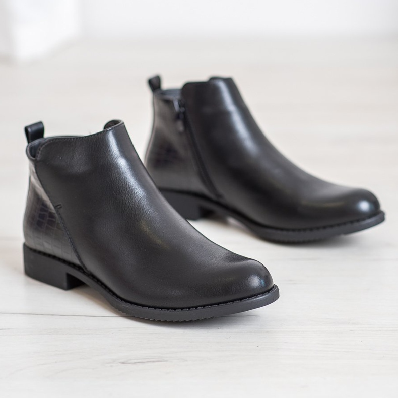 J. Star Bottes à talons plats le noir 1