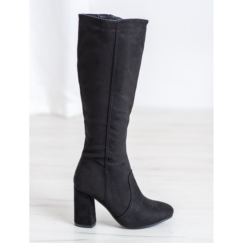 Seastar Bottes en daim sur un pilier le noir 1