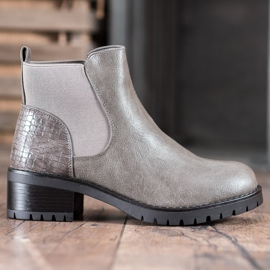J. Star Bottines à enfiler sur un poteau gris 2
