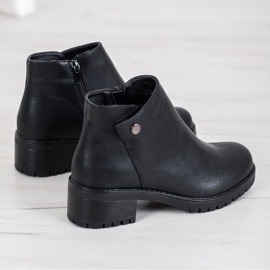 J. Star Bottines en cuir écologique noir 1