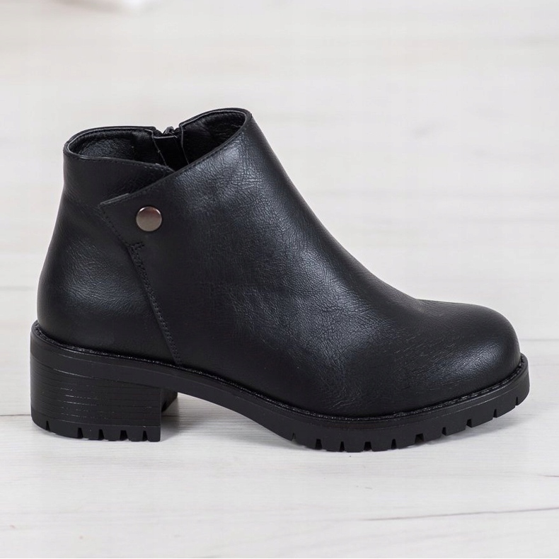 J. Star Bottines en cuir écologique noir le noir 2