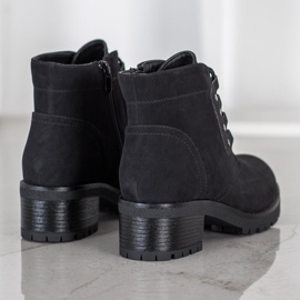 J. Star Bottines à lacets sur un poteau noir 2