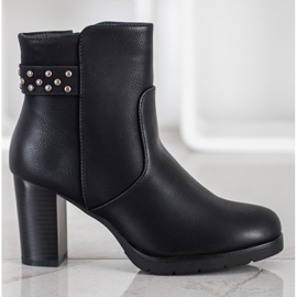 J. Star Bottes noires avec une ceinture décorative le noir 2
