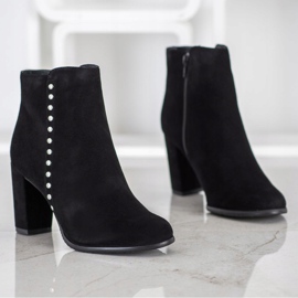 Evento Bottines en cuir classiques le noir 4