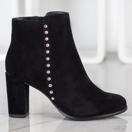 Evento Bottines en cuir classiques le noir 1