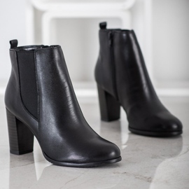 Evento Bottines en cuir classiques noir 1