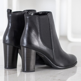 Evento Bottines en cuir classiques le noir 3