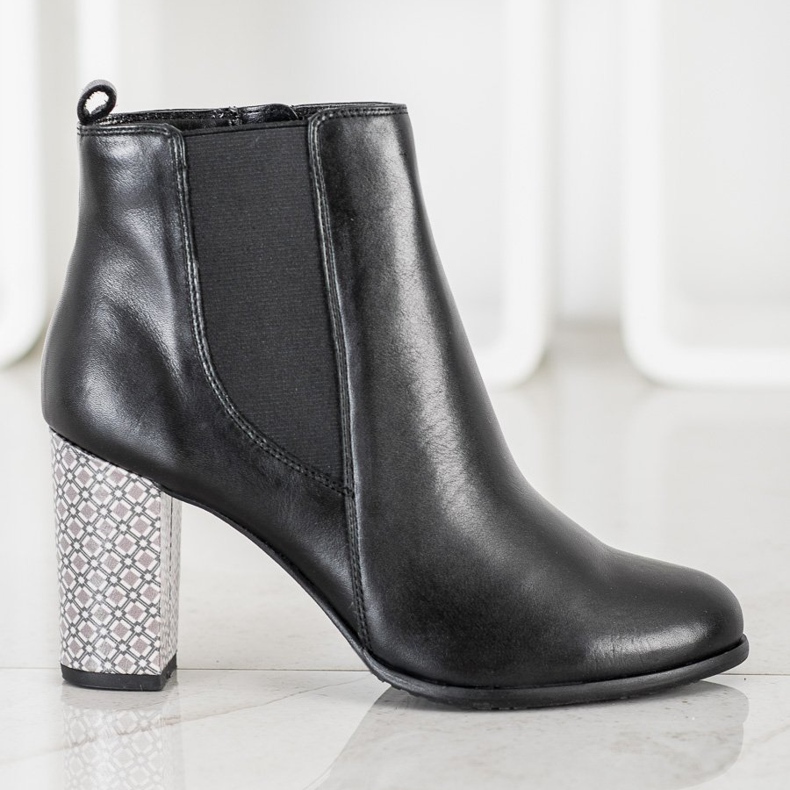 Evento Bottines en cuir classiques noir 2