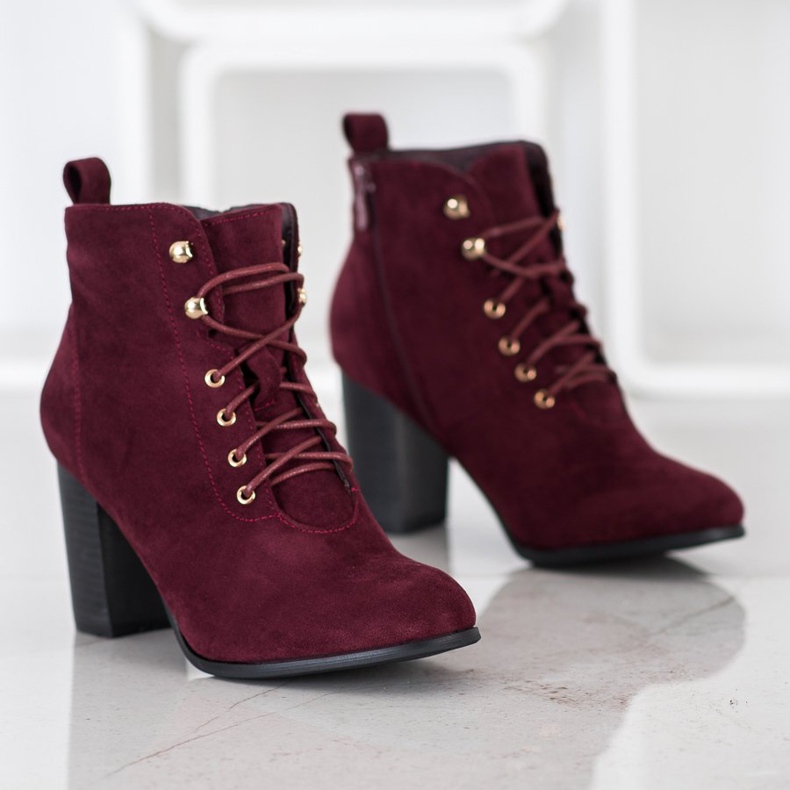 Evento Bottines bordeaux sur la poste rouge multicolore 1