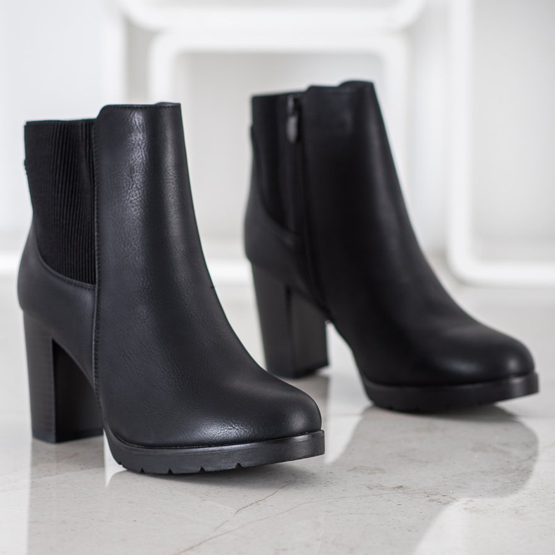 J. Star Bottes élégantes à talons hauts le noir 1