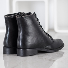 J. Star Bottes à lacets noires 2