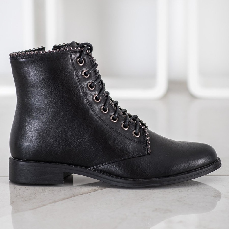 J. Star Bottes à lacets noires 1