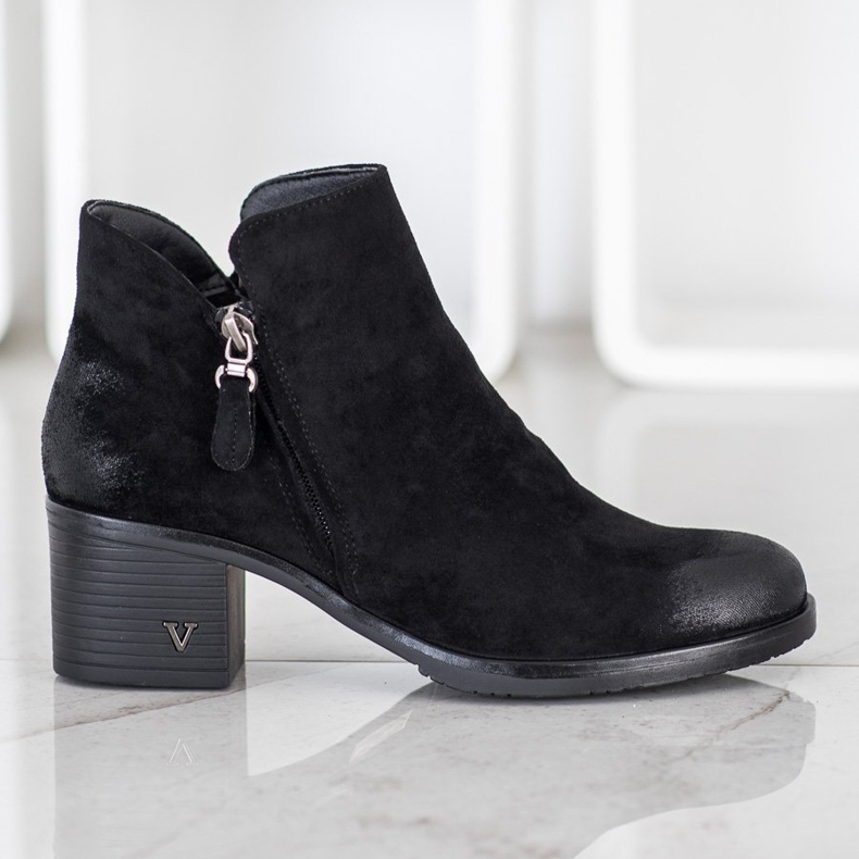 Bottines en daim VINCEZA le noir 1