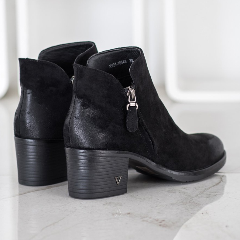 Bottines en daim VINCEZA noir 2