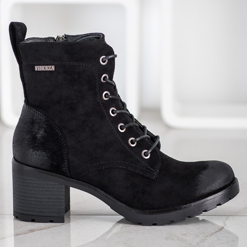Bottines en daim VINCEZA le noir 1
