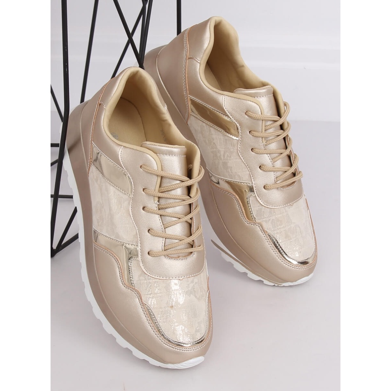 Chaussures de sport dorées pour femmes 2019-447 Or d'or jaune 2