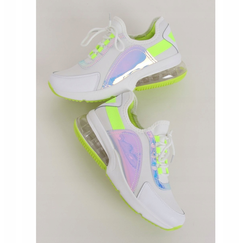 Chaussures de sport femme blanches F-3336 BLANC / JAUNE 1 Chaussures de sport femme blanches F-3336 BLANC / JAUNE 1