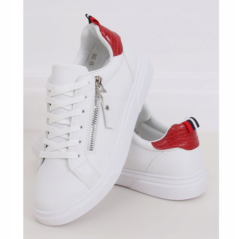 Baskets femme blanches KK-206 BLANC / ROUGE 1 Baskets femme blanches KK-206 BLANC / ROUGE 1