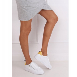 Baskets femme blanches KK-206 BLANC / JAUNE 2