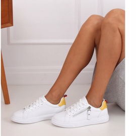 Baskets femme blanches KK-206 BLANC / JAUNE 3