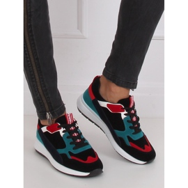C9212 Chaussures de sport en daim noir multicolore 5