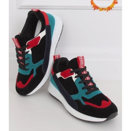 C9212 Chaussures de sport en daim noir multicolore 1