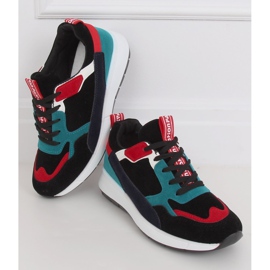 C9212 Chaussures de sport en daim noir multicolore 3