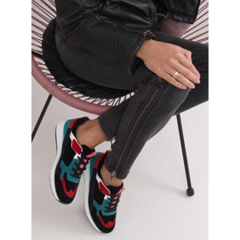 C9212 Chaussures de sport en daim noir multicolore 4