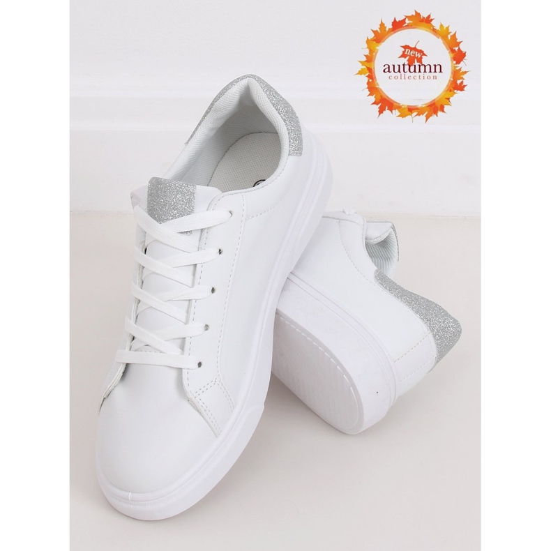 Baskets femme blanches C941 Argent 1