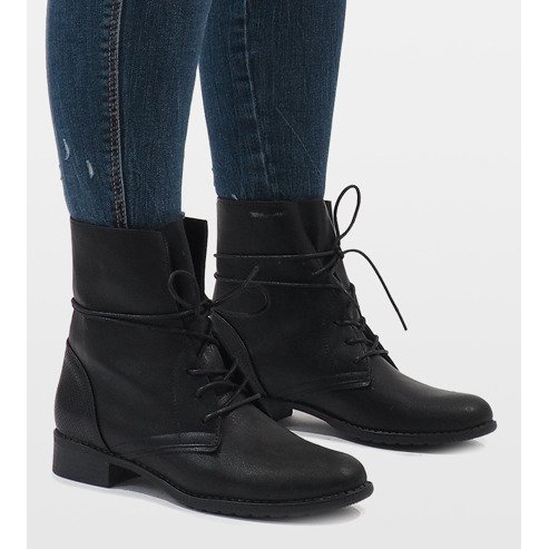 Bottines noires à lacets 16006-58 le noir 1