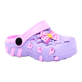 NEWS Chaussons Enfant Foam Crocs Violet Bow Susan rose 3