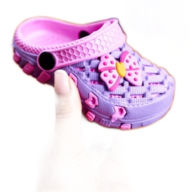 NEWS Chaussons Enfant Foam Crocs Violet Bow Susan rose 2