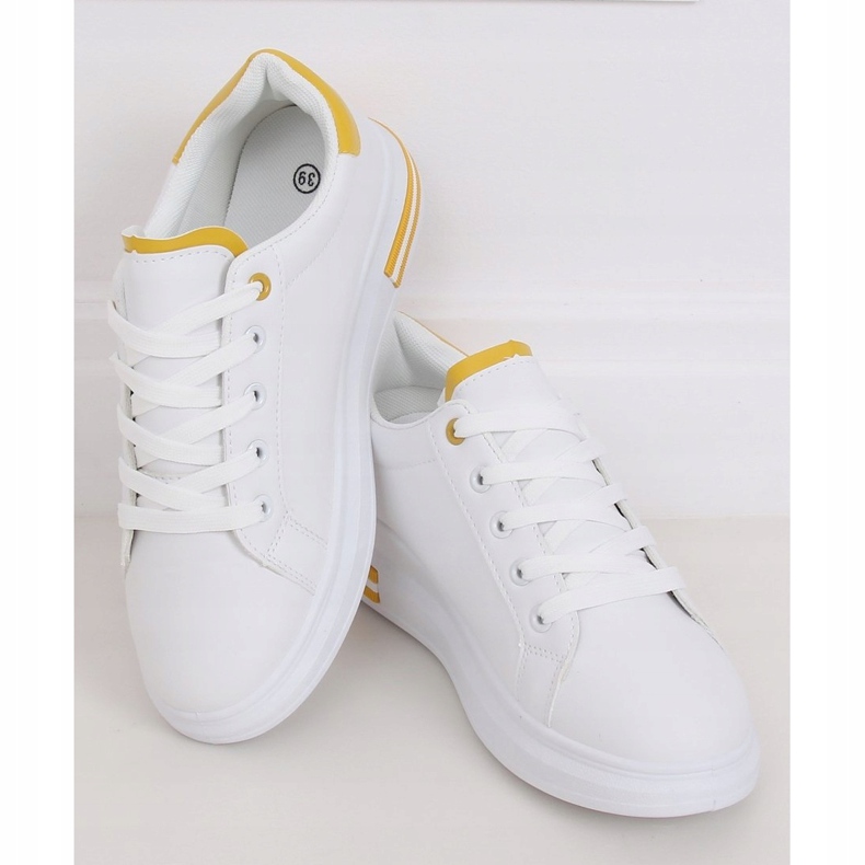 Baskets femme blanches LG20 BLANC / JAUNE 1