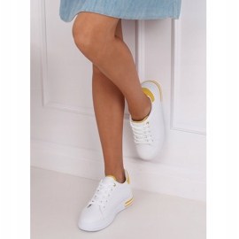 Baskets femme blanches LG20 BLANC / JAUNE 2