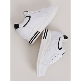 Baskets blanches BY-0370 BLANC/NOIR sur un coin caché le noir 3