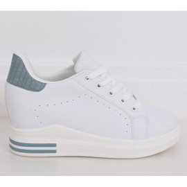 Baskets blanches MY-0367 BLANC/BLEU sur un coin caché 3
