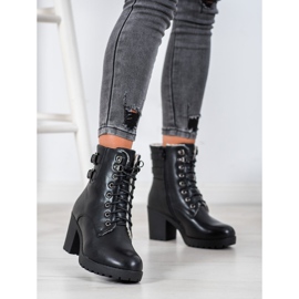 J. Star Bottines attachées sur la plate-forme le noir 2