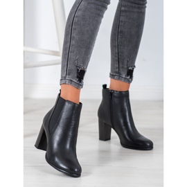 Evento Bottines en cuir classiques le noir 5